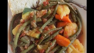 Low Fat Vegan No Oil Greek quotFasolakiaquot Stew AKA String Bean Stew [upl. by Ainoloppa]