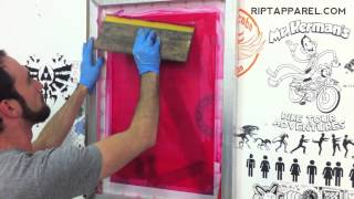 Screen printing on the artwork wall by hand at RIPT [upl. by Rennie]