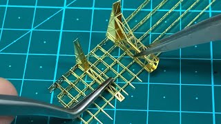 AKAGI IJN aircraft carrier part4  middle deck photoetched [upl. by Noraha]