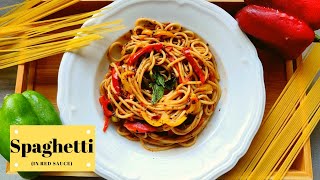 Jain Spaghetti recipe  Italian spaghetti in red sauce  Make restaurant type spaghetti at home [upl. by Saxen]