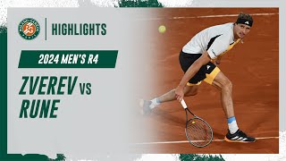 Zverev vs Rune Round 4 Highlights  RolandGarros 2024 [upl. by Blunt]