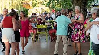 Guinguette Port Avertin Danse en ligne couple Lindy hop Blues [upl. by Reifel]