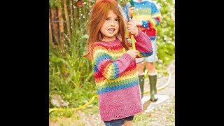 Джемпер для Девочки 5 лет Спицами  2019  Sweater for Girl 5 years  Pullover für Mädchen 5 Jahre [upl. by Goddard53]