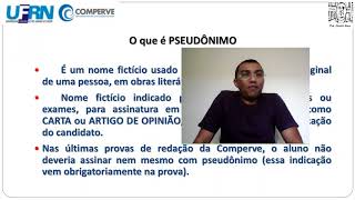 Prof Cassildo Souza  Concurso UFRN 2018  Como assinar a redação PSEUDÔNIMO [upl. by Dyson989]