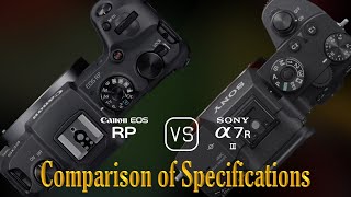 Canon EOS RP vs Sony A7R III A Comparison of Specifications [upl. by Asus]