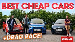 Whats the BEST cheap car NEW Kia Picanto vs Fiat 500 vs Hyundai i10 amp DRAG RACE  What Car [upl. by Kcirdahs413]