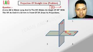 Projection Of Line Hindi  Class  1 Engineering Drawing [upl. by Llerryt542]