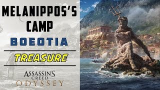 Melanipposs Camp Boeotia  Loot Treasure Location  ASSASSINS CREED ODYSSEY [upl. by Morganne]