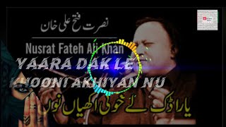 Yaara Dak Le khooni Akhiyan NuNusrat Fateh Ali KhanRecords lyricsHD sound quality [upl. by Nail751]