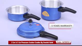 2 Ltr amp 3 Ltr Pressure Cooker Combo By Srushti Gold [upl. by Nosduh]