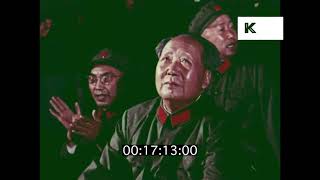 1960s China Cultural Revolution Propaganda Beijing Rally at Night Fireworks [upl. by Ynej]