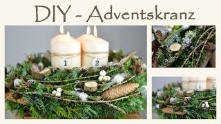 DIY  Adventskranz selber machen im Shabby Chic Stil I Naturmaterial mit einem Hauch Weiß I How to [upl. by Kwapong]