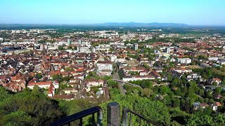 360° Panorama vom Freiburger Schlossbergturm 430 M 🇩🇪 [upl. by Lleral614]