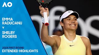 Emma Raducanu v Shelby Rogers Extended Highlights  Australian Open 2024 First Round [upl. by Wat]