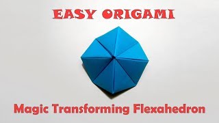 Easy Origami Magic Transforming Flexahedron  Organza Origami Tutorial [upl. by Assiron]