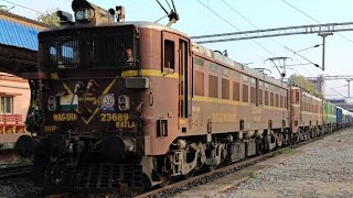 TRIPLE LOCO WAG5 HA TWIN  DEAD WAG9HC WITH HEAVY FREIGHT 🔥🚂🤩🎉 indianrail viralvideo trending [upl. by Ferdinana297]