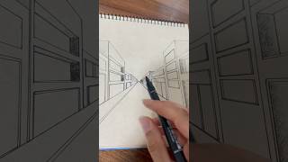 Easy OnePoint Perspective City Street Drawing Tutorial [upl. by Fontana]