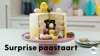 Paastaart surprise taart met chocolade paaseieren  Recept  Allerhande [upl. by Einohtna708]