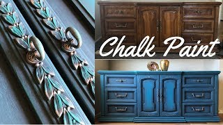 DIY Dresser Makeover w Annie Sloan Chalk Paint Aubusson Blue [upl. by Adnylam808]