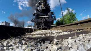 NKP 765 runs over GoPro camera Joliet Rocket Chicago Midlothian High Speed HD [upl. by Attena]