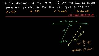 The distance of the point23 from the line 2x3y280 measured parallel to the mathsclass9033 [upl. by Neeneg143]