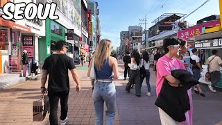 Hongdae Street Walking tour Seoul City Korea 4k City Tour [upl. by Narf]