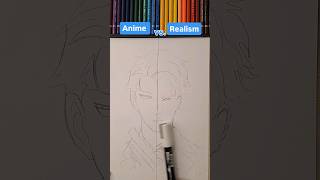 Anime vs Realism✨️ loidforger art shorts drawing [upl. by Wixted474]