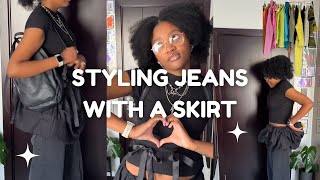 Layering An Outfit ⭐️ How I Styled Jeans with a Skirt 🤯 [upl. by Attenat]