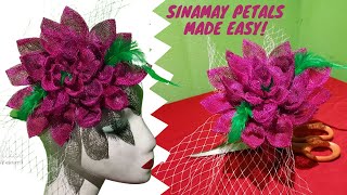 How to make a sinamay flower fascinator with a net detail [upl. by Fesoj323]