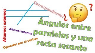 Ángulos correspondientes alternos internos externos y opuestos por el vértice [upl. by Asirehc]