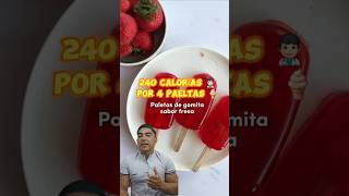 Paletas de fresas 🍓 estilo gomitas🍮 paletasfit postrescaseros postressaludables fresas gelatin [upl. by Deck444]