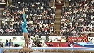 9th Team PRK Li Chun Mi BB  1991 World Gymnastics Championships 9087 [upl. by Alleuol474]