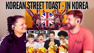 BRITS REACT  British Highschoolers try REAL Korean Toast in Korea  BLIND REACTION [upl. by Elleinad]