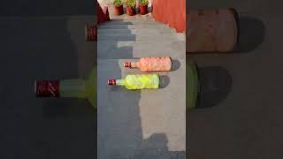 Orange Vs Yellow Breaking glass bottles Crushing Crunchy amp soft things shorts asmr satisfying [upl. by Robena]