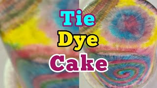 Tie Dye Cake Original hand painted cake tutorial painted tie dye cake [upl. by Higley778]