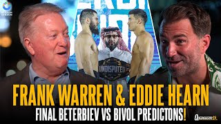 “I’ve been hiding all day” 😅  Frank Warren amp Eddie Hearn give final Beterbiev vs Bivol predictions [upl. by Llenwad]