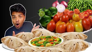 ROTI WITH VEG PICKLE  FOOD EATING CHALLENGE😋 [upl. by Mixam635]