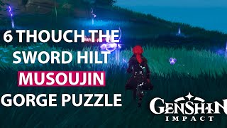 6 Touch the Sword Hilt  Musoujin Gorge  Puzzle  Genshin Impact Inazuma 20 [upl. by Sokil]