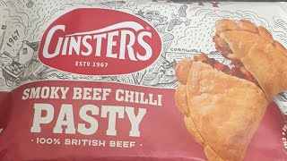 FOOD REVIEW UK BRAND GINSTERS SMOKY BEEF CHILLI PASTY SIOBHANs LIFE [upl. by Dagall412]