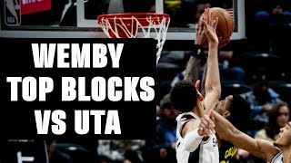 Victor Wembanyama TOP BLOCKS vs Utah Jazz  3272024 [upl. by Millda]