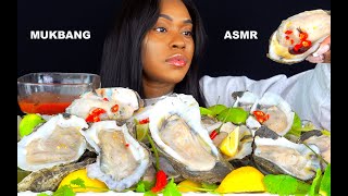 OYSTER MUKBANG  RAW OYSTER MUKBANG ASMR  ASMR EATING  SEAFOOD  OYSTERS  EAT SPICY WITH TEE [upl. by Klara]