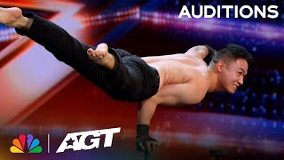 Chen Lei unleashes the extraordinary with INCREDIBLE hand balancing  Auditions  AGT 2023 [upl. by Studnia]