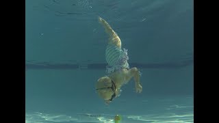 Elizabeth Dives 4 feet deep to the bottom of the apartment pool [upl. by Gwendolyn]