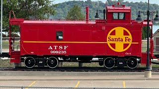 Atchison Topeka and Santa Fe Railway Santa Fe caboose at Ft Madison Iowa [upl. by Buatti691]