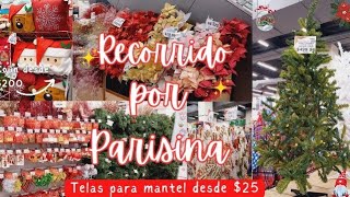 ✨️RECORRIDO NAVIDEÑO POR TELAS PARISINA DECORACIÓN MUY ECONÓMICAS✨️ [upl. by Dohsar]