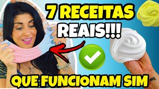 7 RECEITAS DE SLIME COM 2 INGREDIENTES SEM COLA SEM ATIVADOR QUE FUNCIONAM NOVO ROSA [upl. by Bridie]