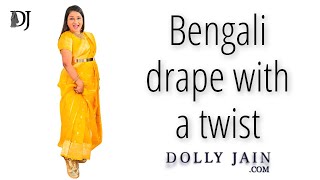 Bengali drape with a modern twist  Dolly Jain Saree Draping [upl. by Anul424]