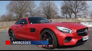 2015 MercedesAMG GT S à Montlhéry  tour chronométré avec l’essayeur d’AutoMoto [upl. by Saul]