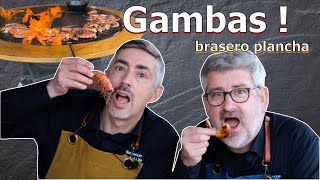 Gambas flambées au brasero plancha [upl. by Rosamund]