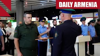 Russian border guards leave Armenia’s international airport [upl. by Godding]